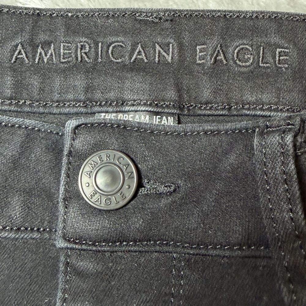 American Eagle Womens Size 12 Long The Dream Jean Black High Rise Jegging Skinny - Picture 4 of 16